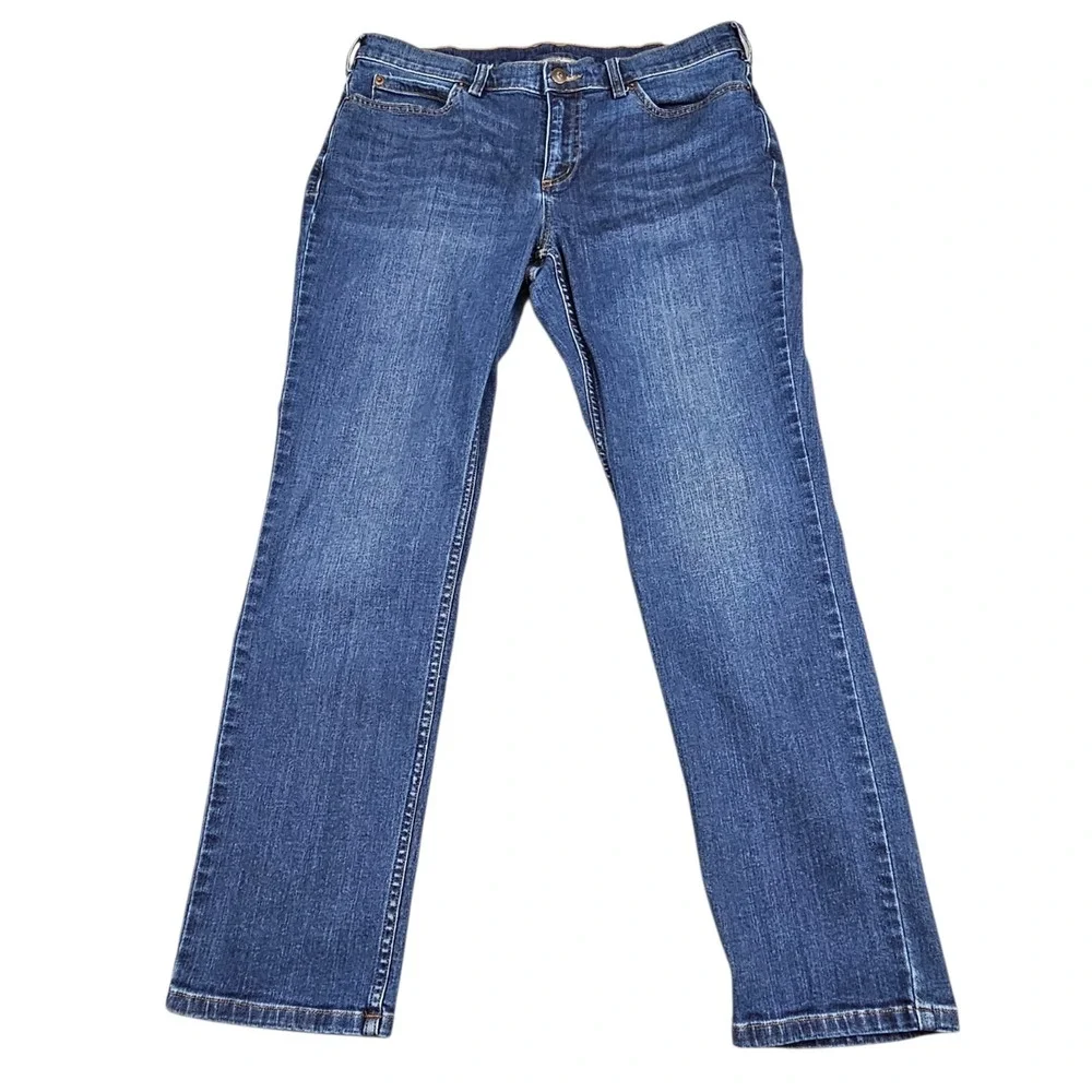 Duluth Trading Co Jeans Women's Sz 12 Daily Denim Slim Leg Mid‎ Rise Stretch
